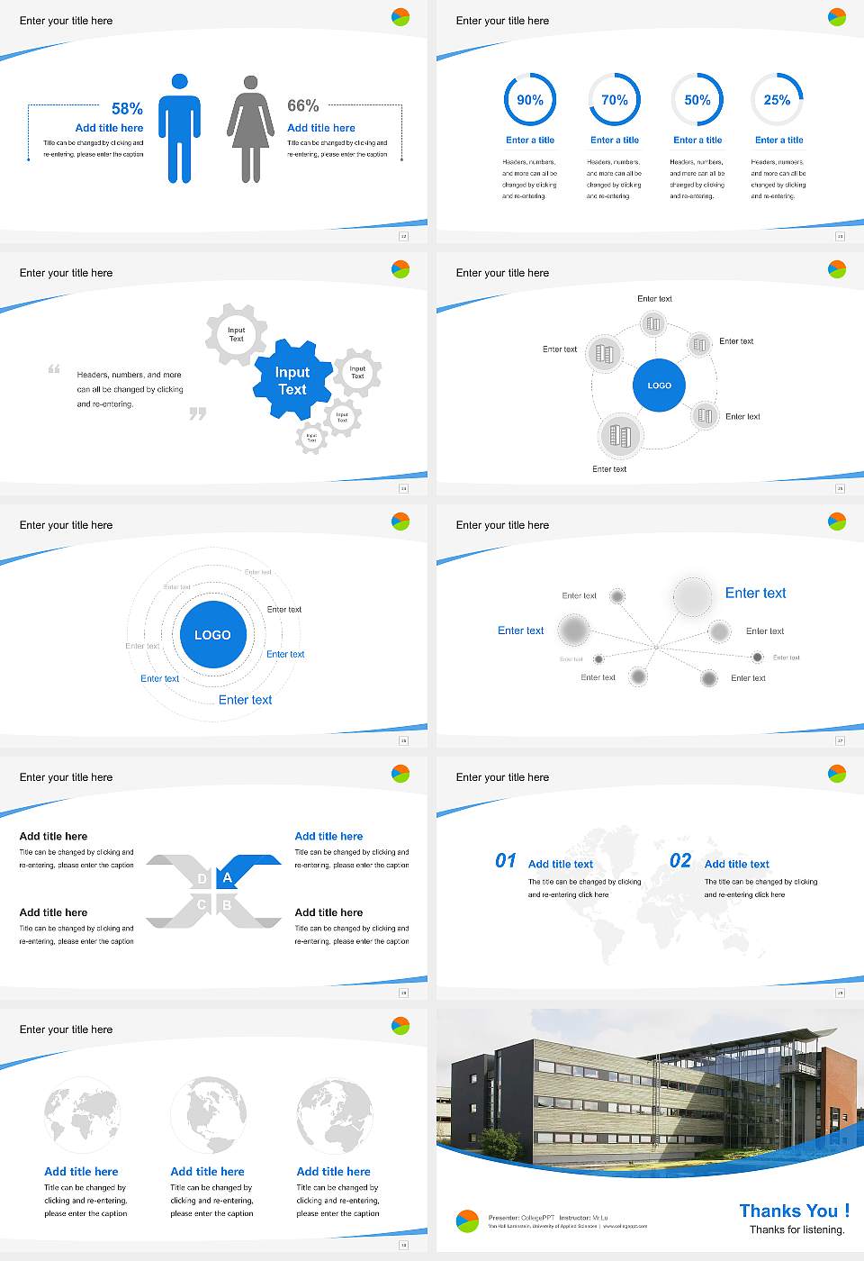 Van Hall Larenstein, University of Applied Sciences Course/Courseware Creation PPT Template16:9 ratio PPT effect preview image4