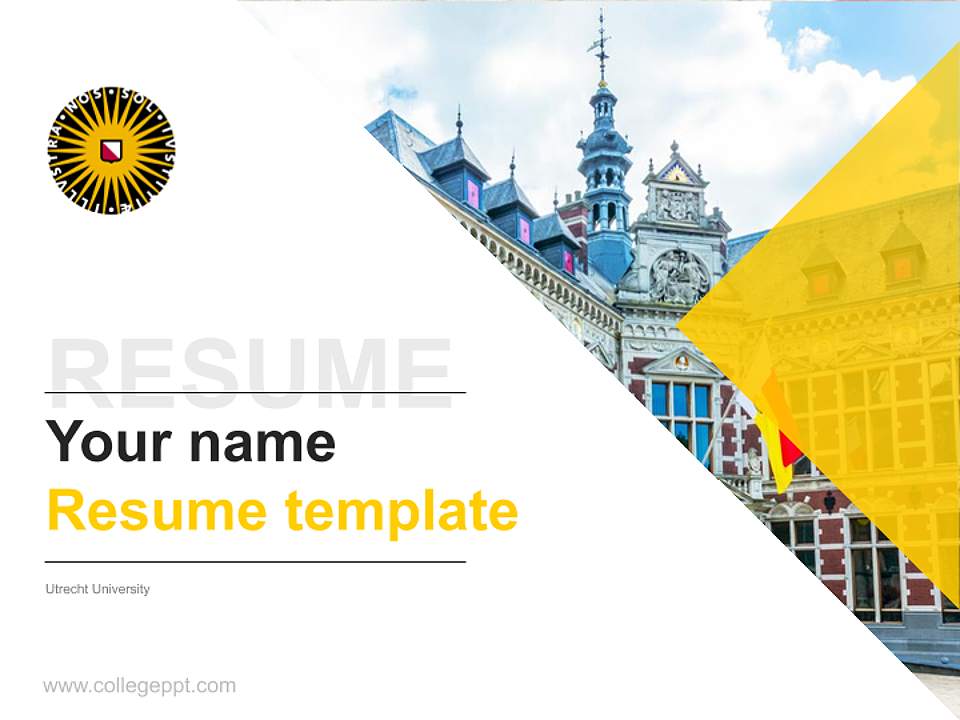 Utrecht University Resume PPT Template4:3 ratio PPT effect preview image5