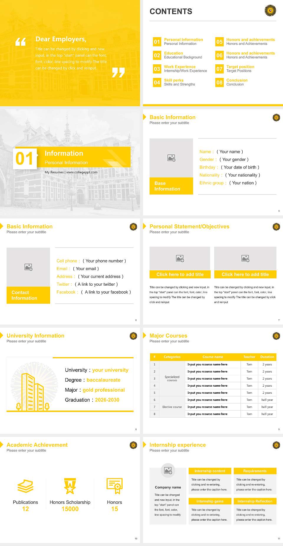 Utrecht University Resume PPT Template4:3 ratio PPT effect preview image2