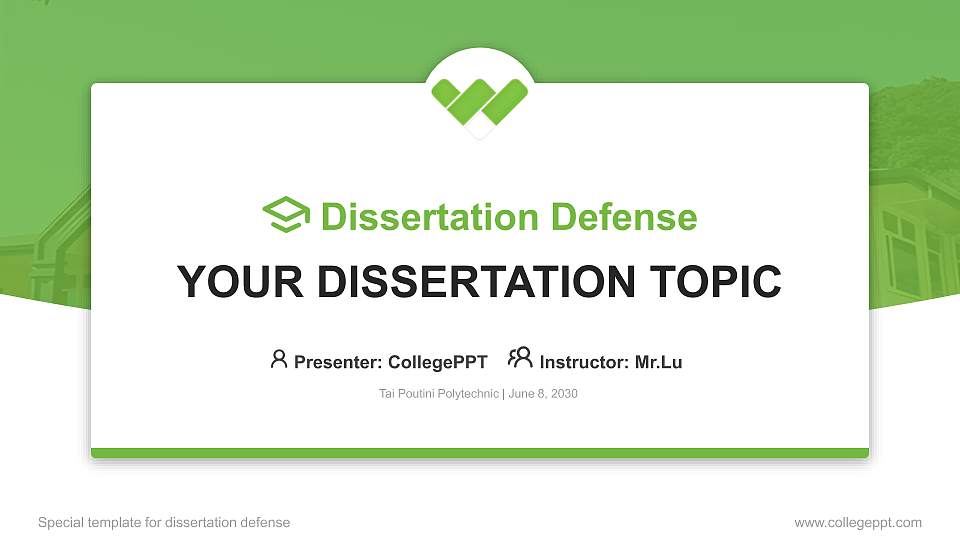 Tai Poutini Polytechnic Graduation Thesis Defense PPT Template16:9 ratio PPT effect preview image