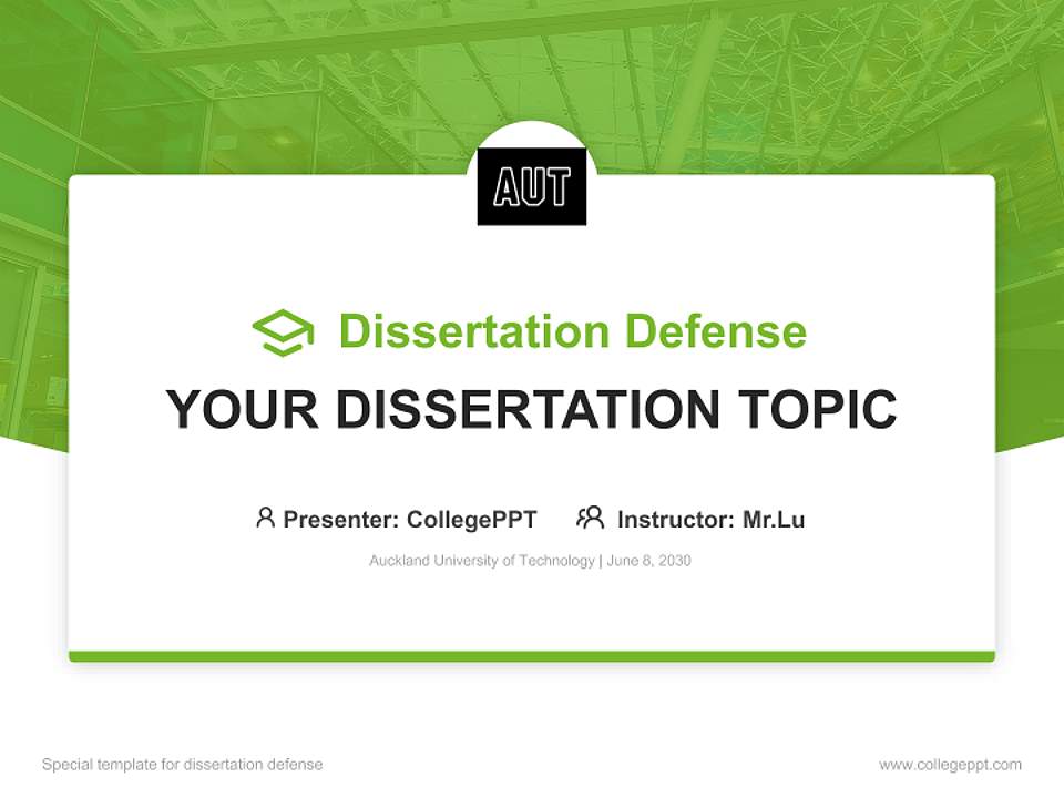 Auckland University of Technology Graduation Thesis Defense PPT Template4:3 ratio PPT effect preview image7