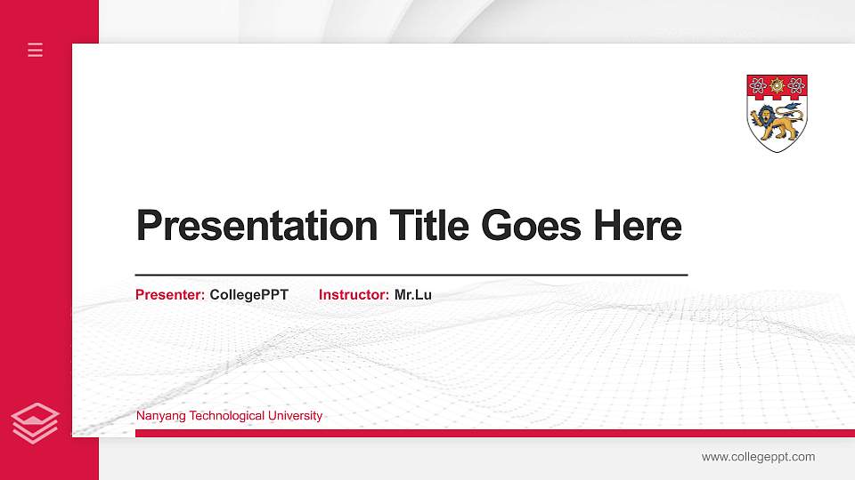 Nanyang Technological University Thesis Proposal/Graduation Defense PPT Template16:9 ratio PPT effect preview image