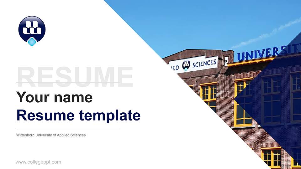 Wittenborg University of Applied Sciences Resume PPT Template16:9 ratio PPT effect preview image