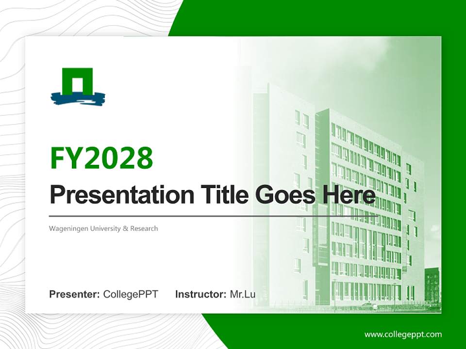Wageningen University & Research Academic Presentation/Research Findings Report PPT Template4:3 ratio PPT effect preview image5