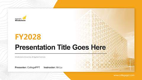 Windesheim University of Applied Sciences Academic Presentation/Research Findings Report PPT Template