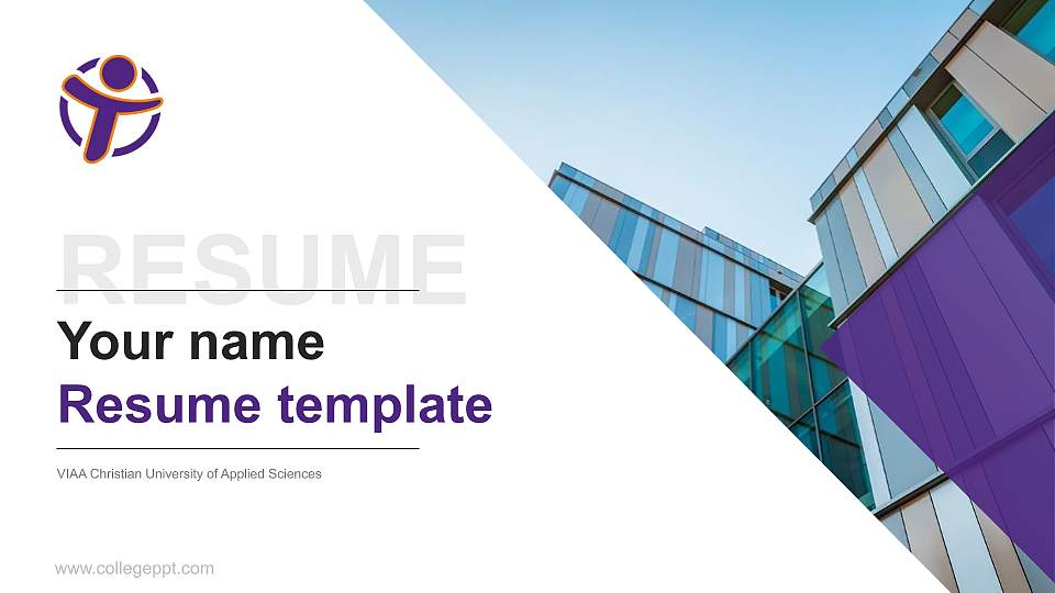 VIAA Christian University of Applied Sciences Resume PPT Template16:9 ratio PPT effect preview image