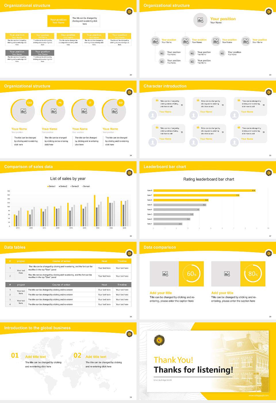 University College Utrecht Academic Presentation/Research Findings Report PPT Template16:9 ratio PPT effect preview image4