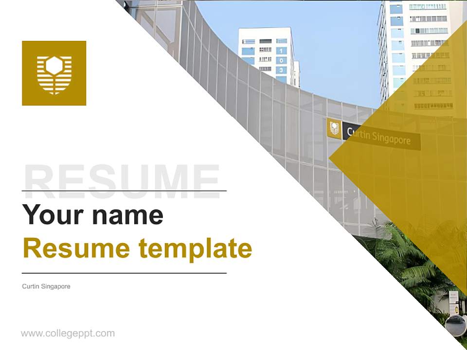 Curtin Singapore Resume PPT Template4:3 ratio PPT effect preview image5