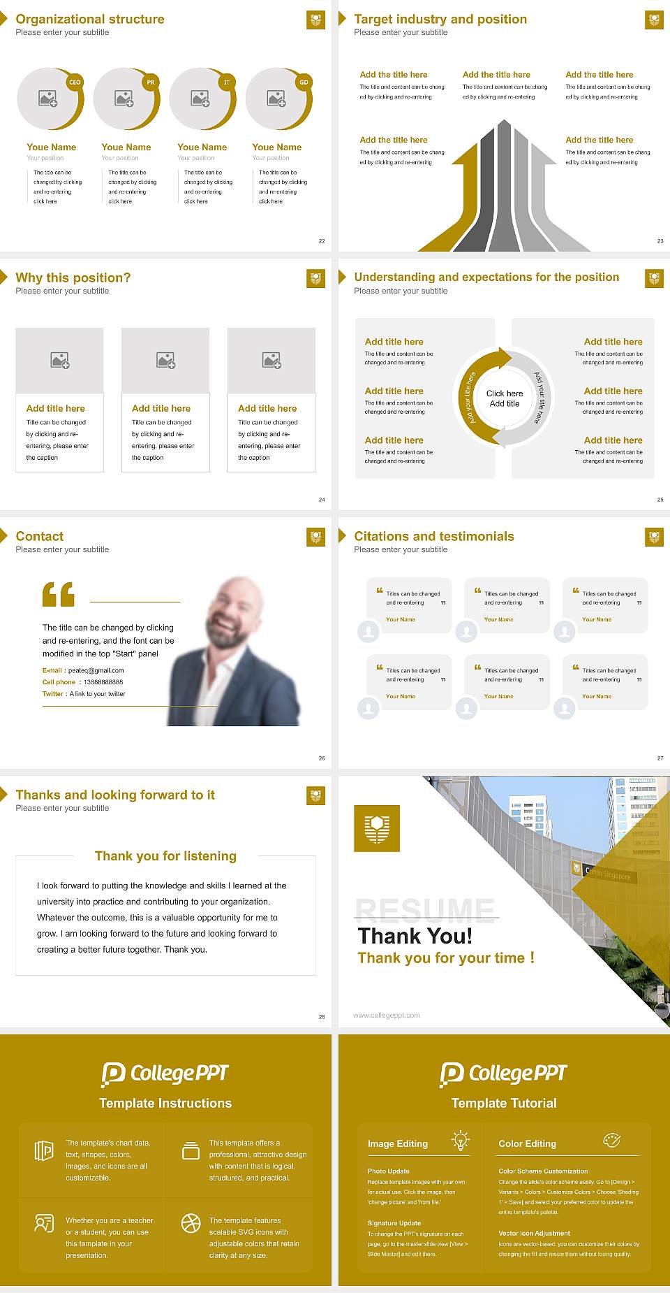 Curtin Singapore Resume PPT Template4:3 ratio PPT effect preview image4
