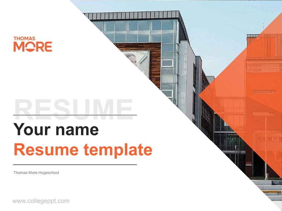 Thomas More Hogeschool Resume PPT Template4:3 ratio PPT effect preview image5