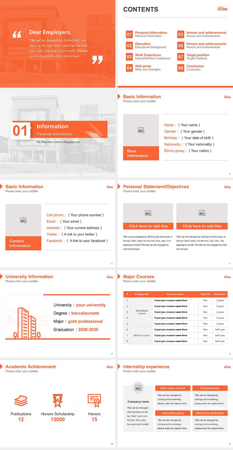 Thomas More Hogeschool Resume PPT Template4:3 ratio PPT effect preview image2