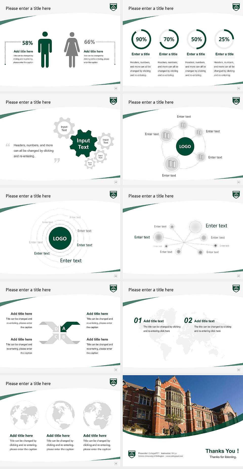 Victoria University of Wellington Course/Courseware Creation PPT Template4:3 ratio PPT effect preview image4