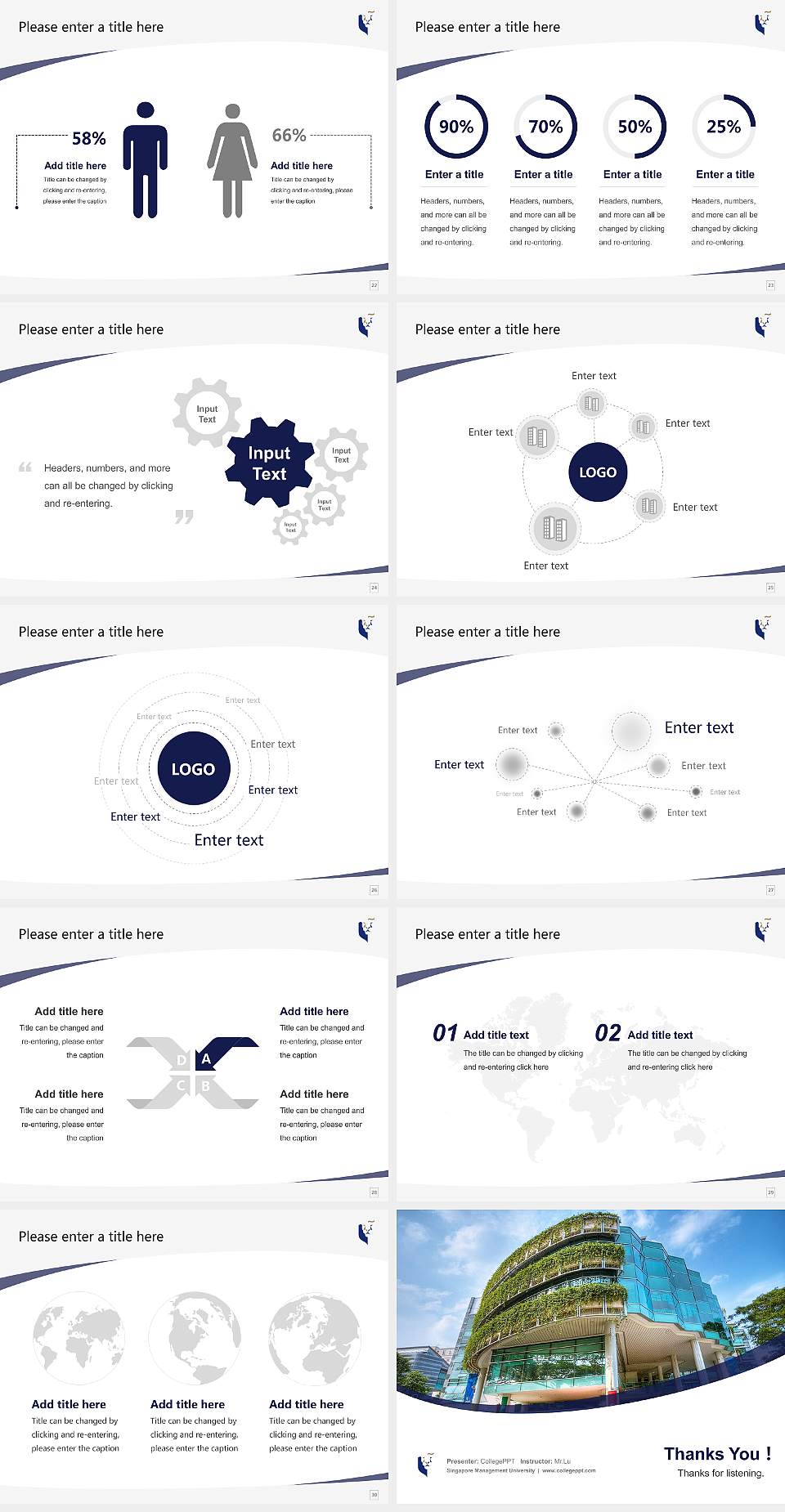 Singapore Management University Course/Courseware Creation PPT Template4:3 ratio PPT effect preview image4