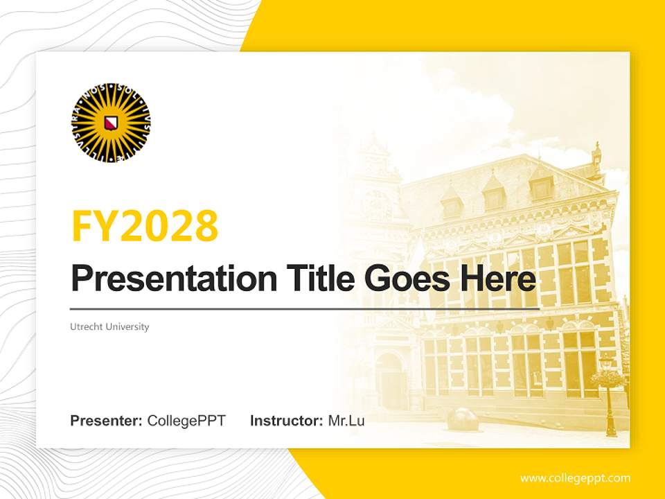 Utrecht University Academic Presentation/Research Findings Report PPT Template4:3 ratio PPT effect preview image5