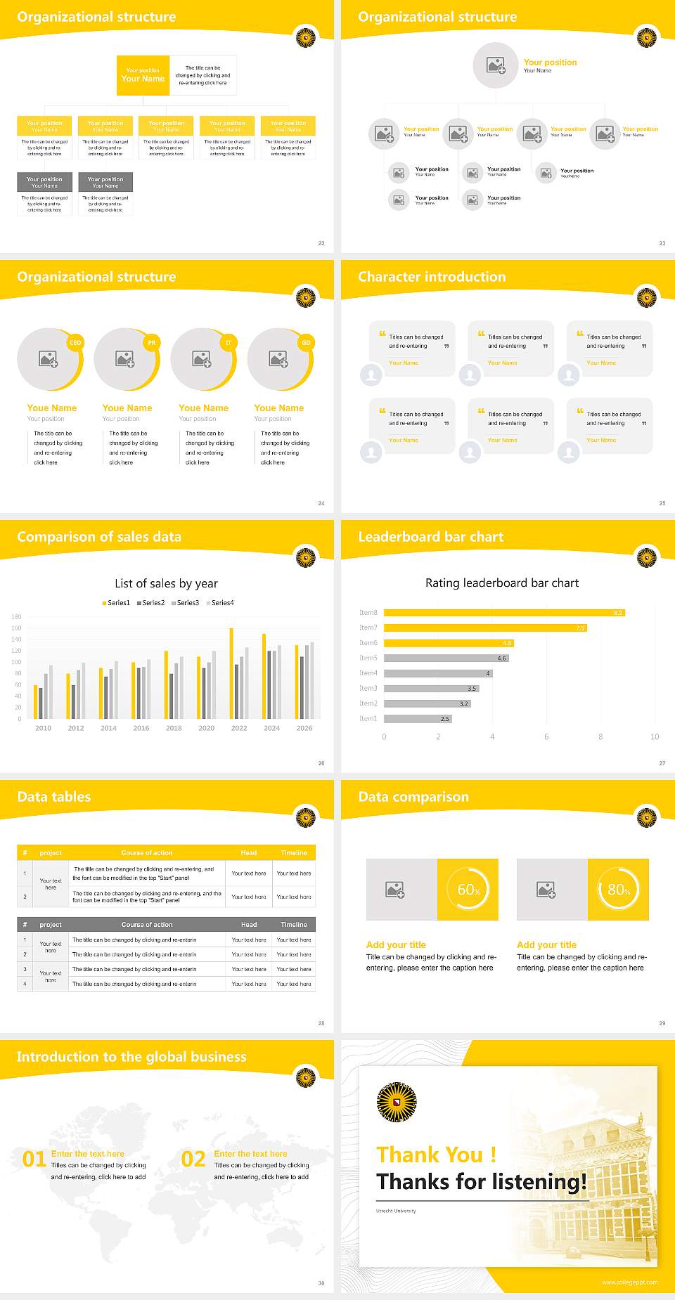 Utrecht University Academic Presentation/Research Findings Report PPT Template4:3 ratio PPT effect preview image4