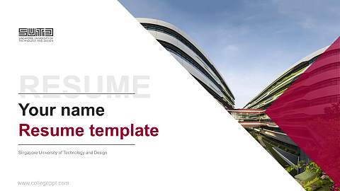 Singapore University of Technology and Design Resume PPT Template
