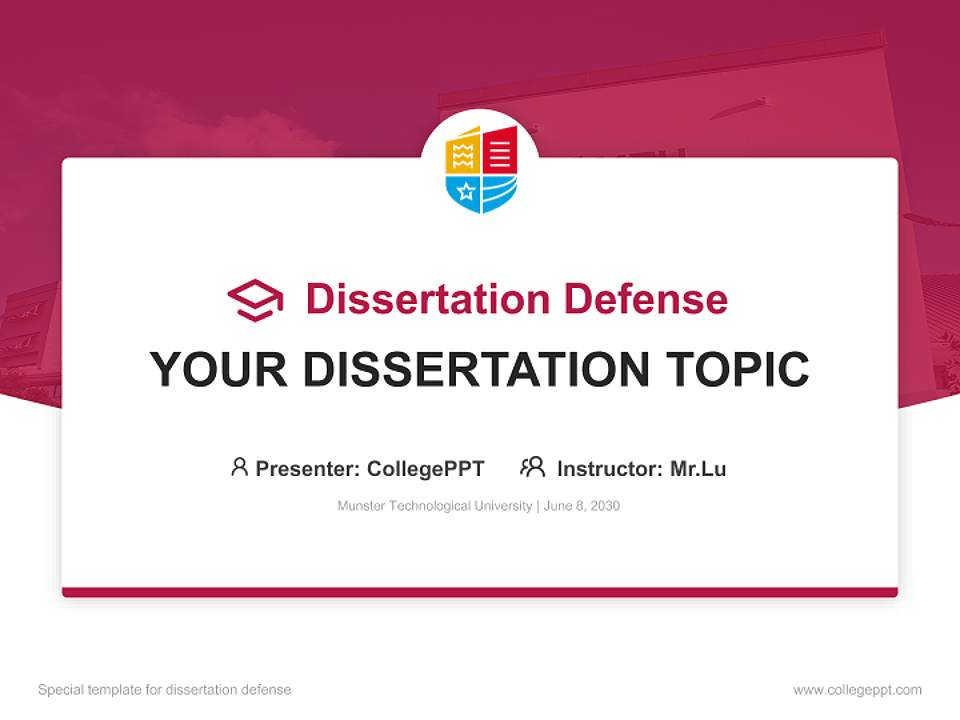 Munster Technological University Graduation Thesis Defense PPT Template4:3 ratio PPT effect preview image7