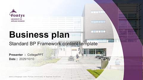 Fontys University of Applied Sciences Competition/Entrepreneurship Contest PPT Template