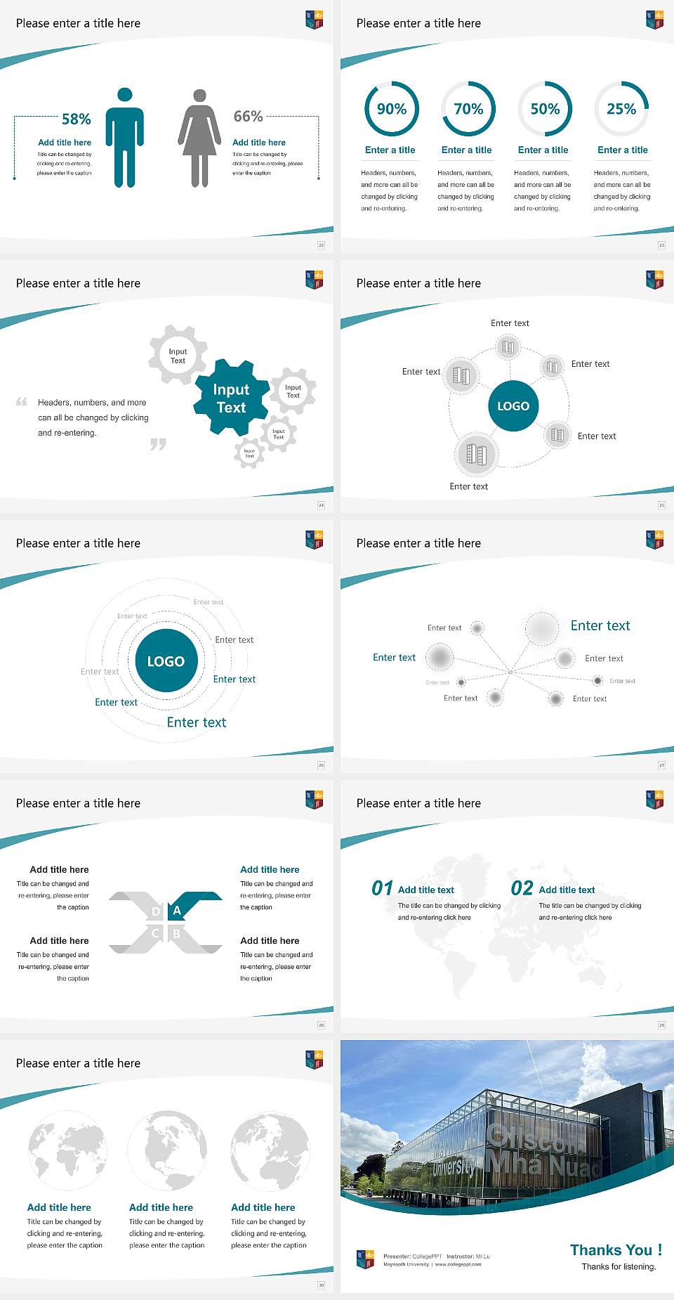Maynooth University Course/Courseware Creation PPT Template4:3 ratio PPT effect preview image4