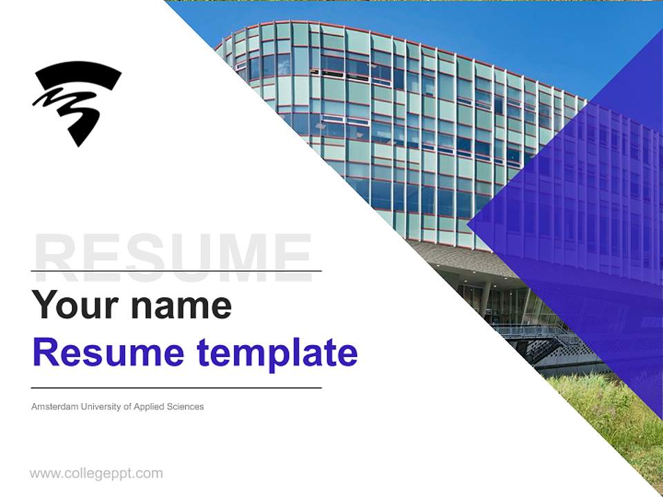 Amsterdam University of Applied Sciences Resume PPT Template4:3 ratio PPT effect preview image5