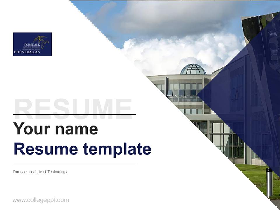Dundalk Institute of Technology Resume PPT Template4:3 ratio PPT effect preview image5