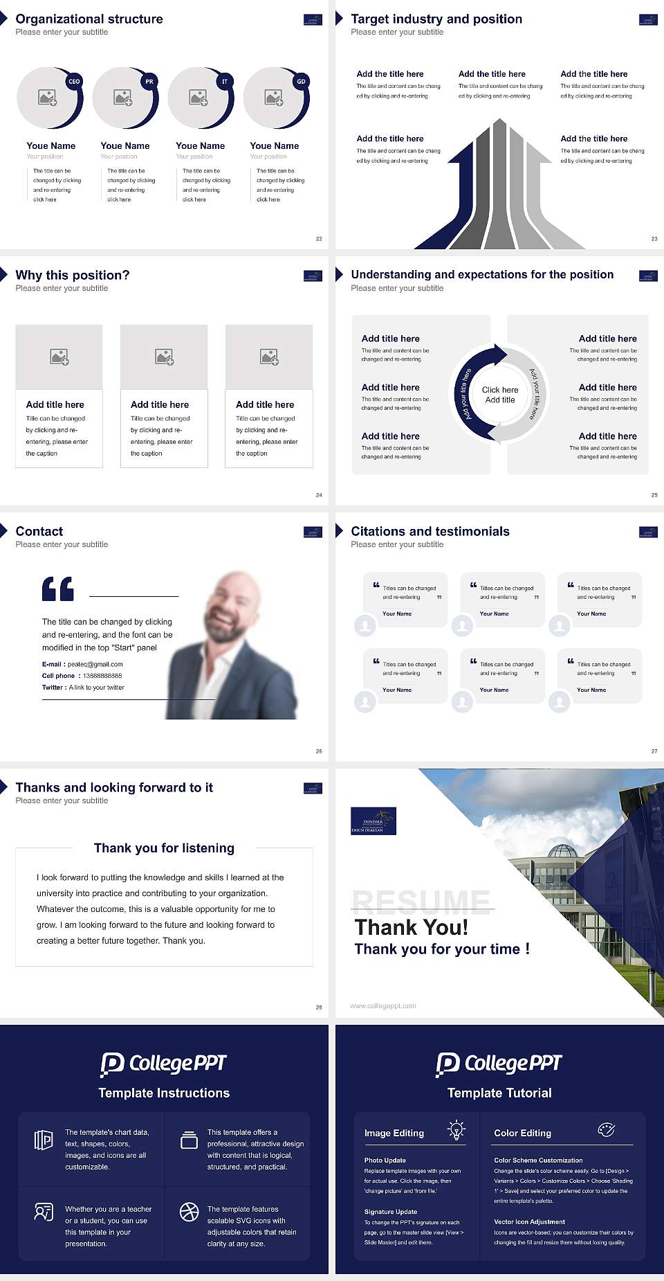 Dundalk Institute of Technology Resume PPT Template4:3 ratio PPT effect preview image4