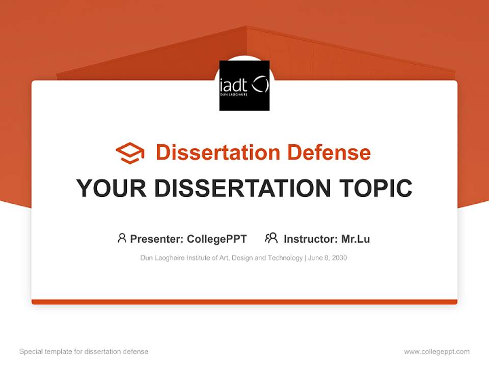 Dun Laoghaire Institute of Art, Design and Technology Graduation Thesis Defense PPT Template4:3 ratio PPT effect preview image7