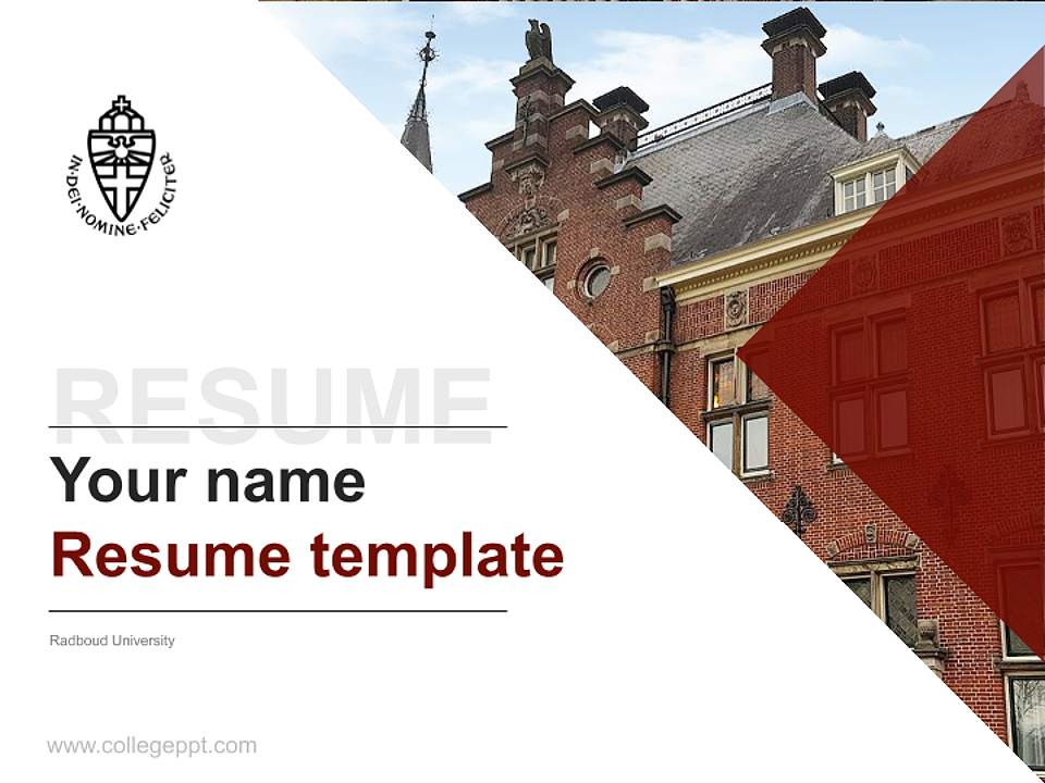 Radboud University Resume PPT Template4:3 ratio PPT effect preview image5