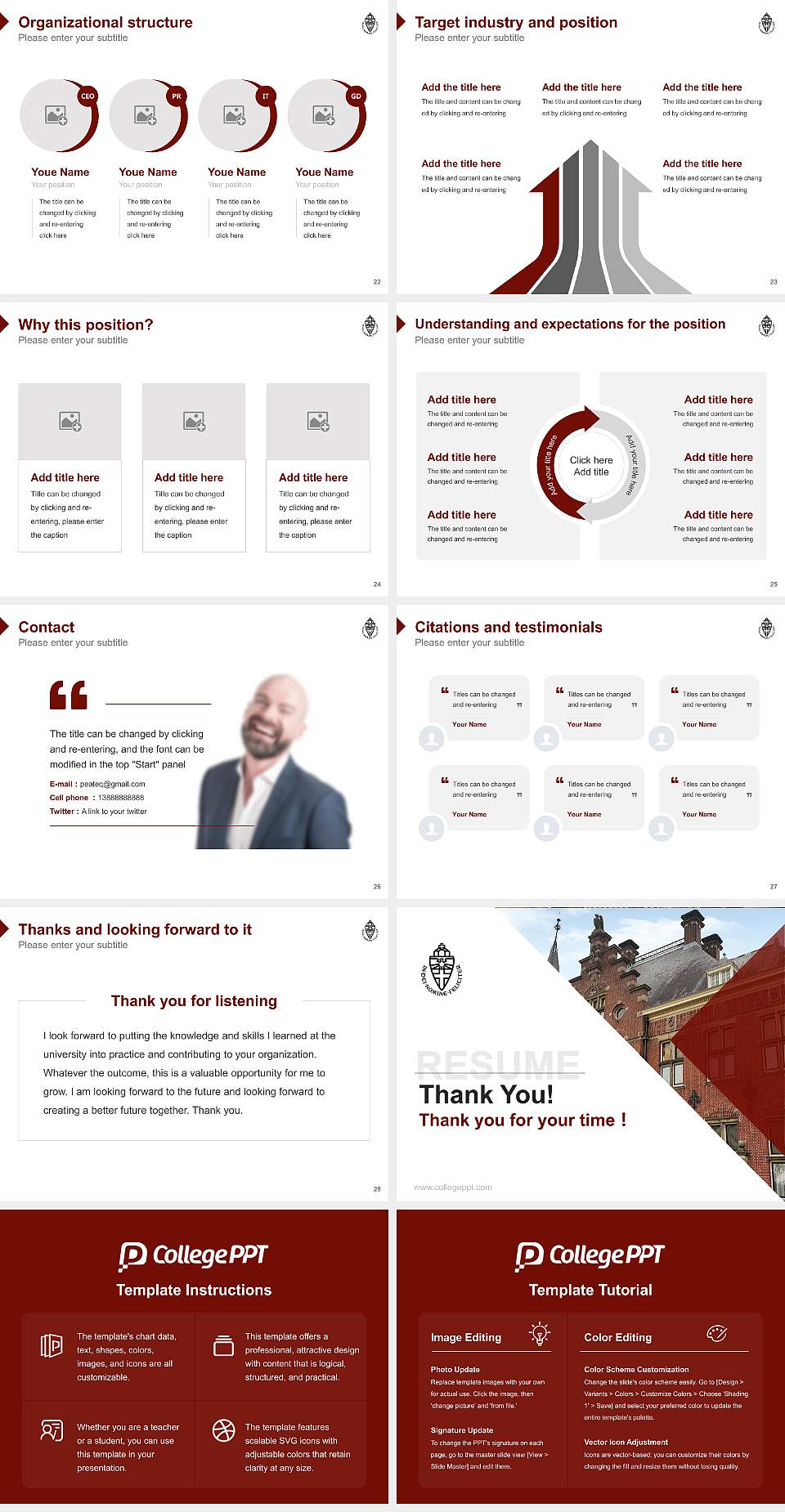 Radboud University Resume PPT Template4:3 ratio PPT effect preview image4
