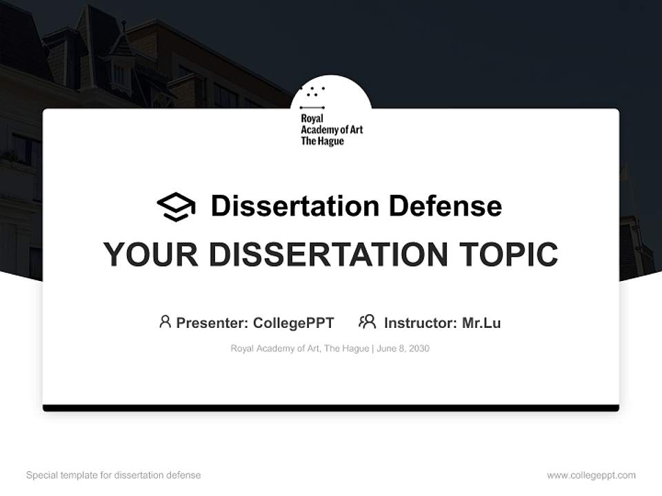 Royal Academy of Art, The Hague Graduation Thesis Defense PPT Template4:3 ratio PPT effect preview image7