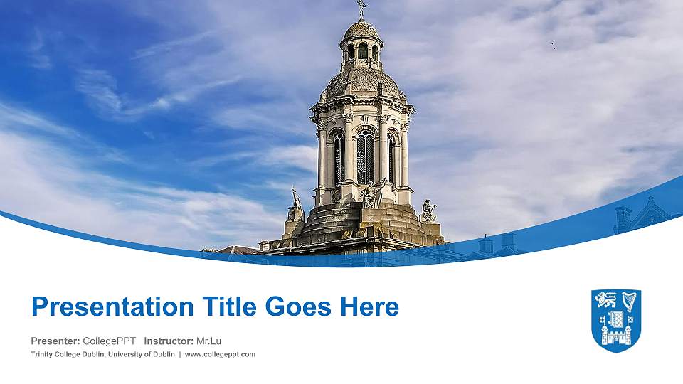 Trinity College Dublin, University of Dublin Course/Courseware Creation PPT Template16:9 ratio PPT effect preview image