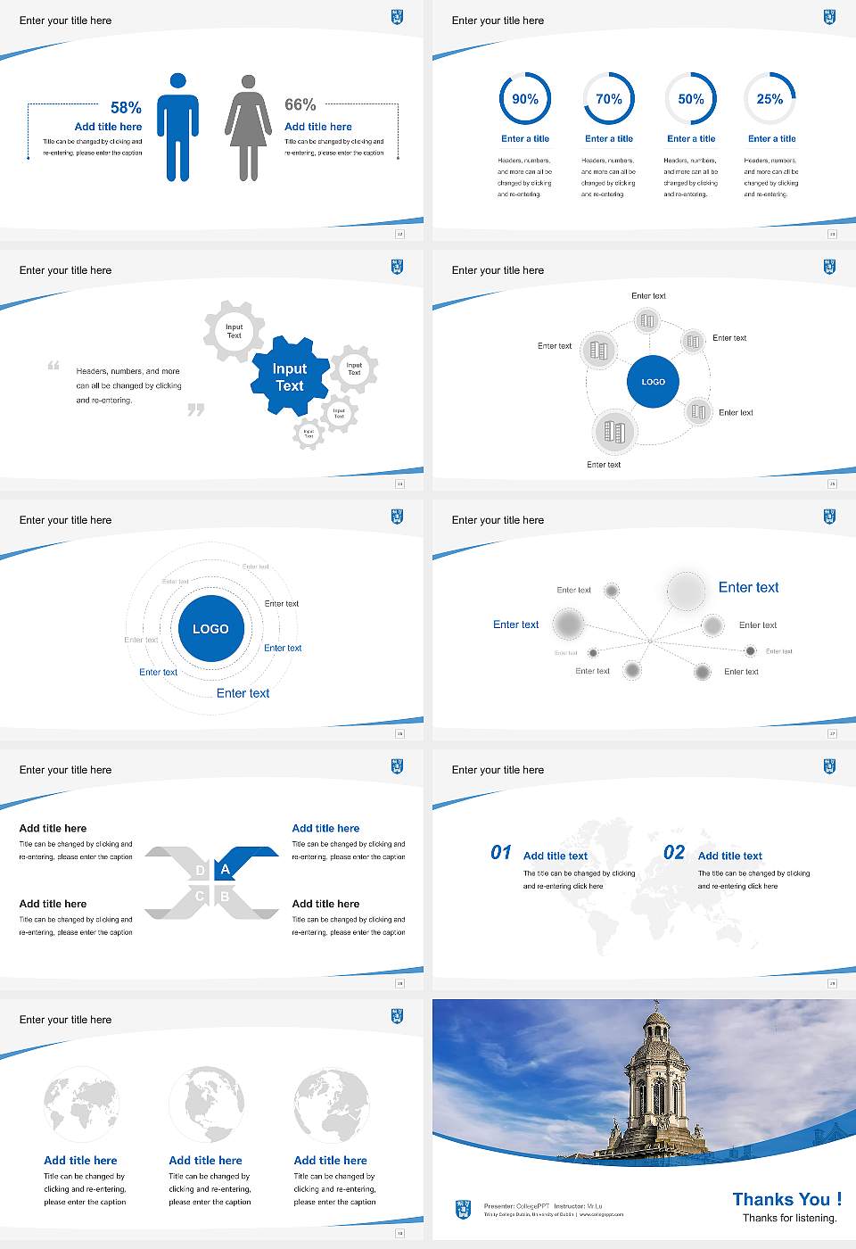 Trinity College Dublin, University of Dublin Course/Courseware Creation PPT Template16:9 ratio PPT effect preview image4