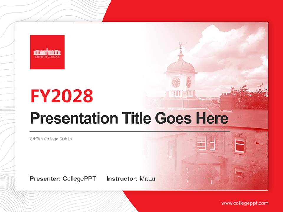 Griffith College Dublin Academic Presentation/Research Findings Report PPT Template4:3 ratio PPT effect preview image5