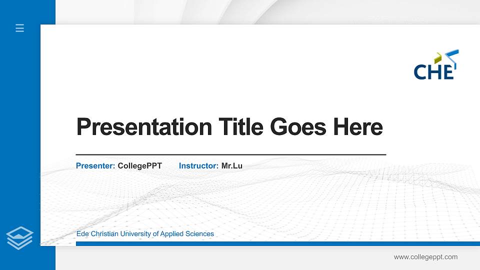 Ede Christian University of Applied Sciences Thesis Proposal/Graduation Defense PPT Template16:9 ratio PPT effect preview image