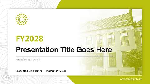 Protestant Theological University Academic Presentation/Research Findings Report PPT Template