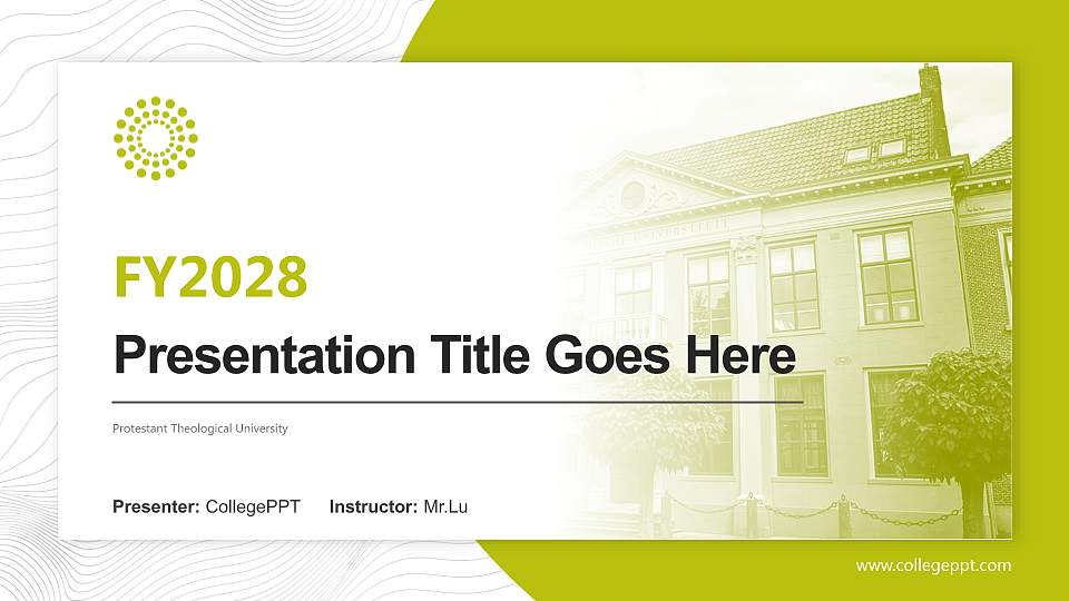 Protestant Theological University Academic Presentation/Research Findings Report PPT Template16:9 ratio PPT effect preview image