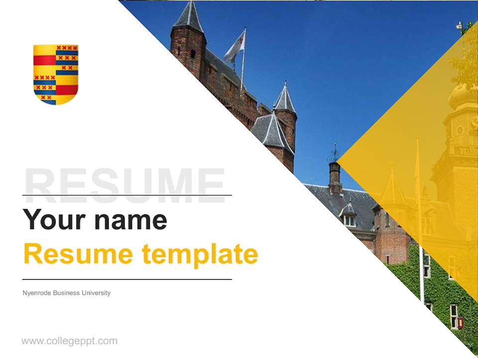 Nyenrode Business University Resume PPT Template4:3 ratio PPT effect preview image5