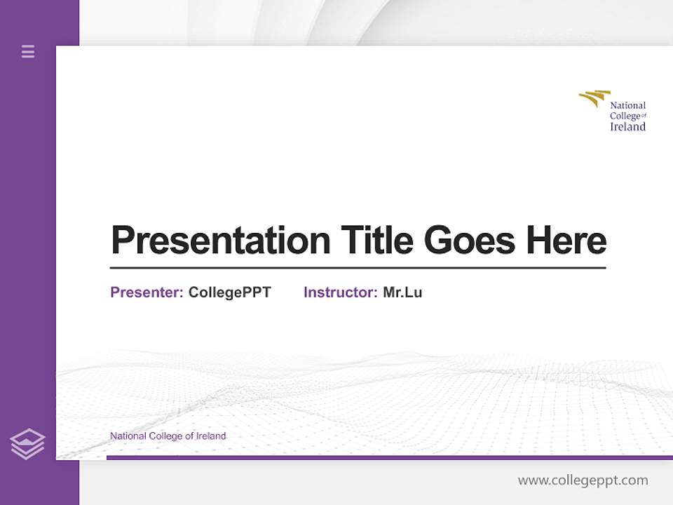 National College of Ireland Thesis Proposal/Graduation Defense PPT Template4:3 ratio PPT effect preview image5