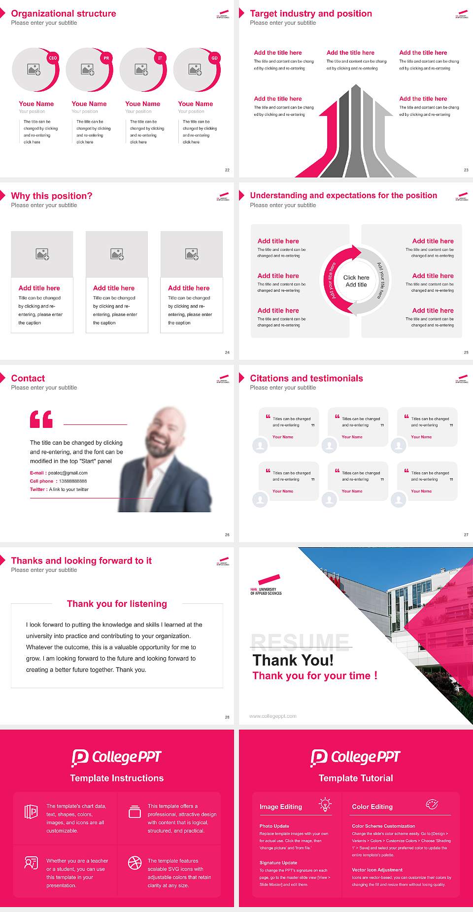 HAN University of Applied Sciences Resume PPT Template4:3 ratio PPT effect preview image4
