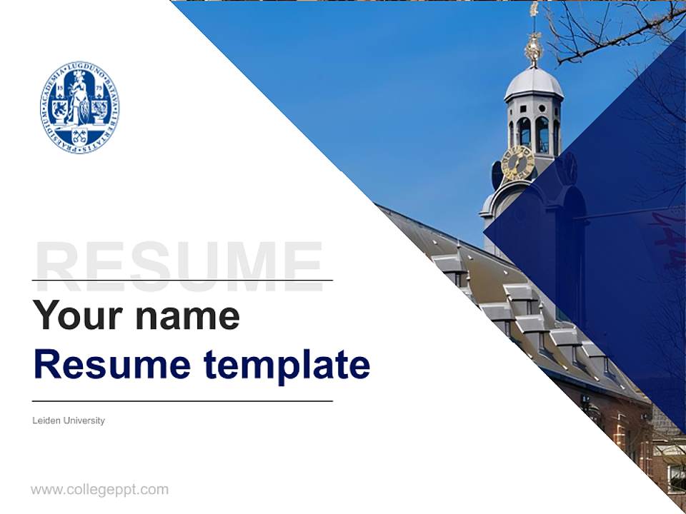 Leiden University Resume PPT Template4:3 ratio PPT effect preview image5