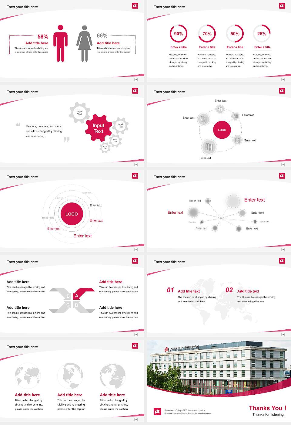 Rotterdam University of Applied Sciences Course/Courseware Creation PPT Template16:9 ratio PPT effect preview image4