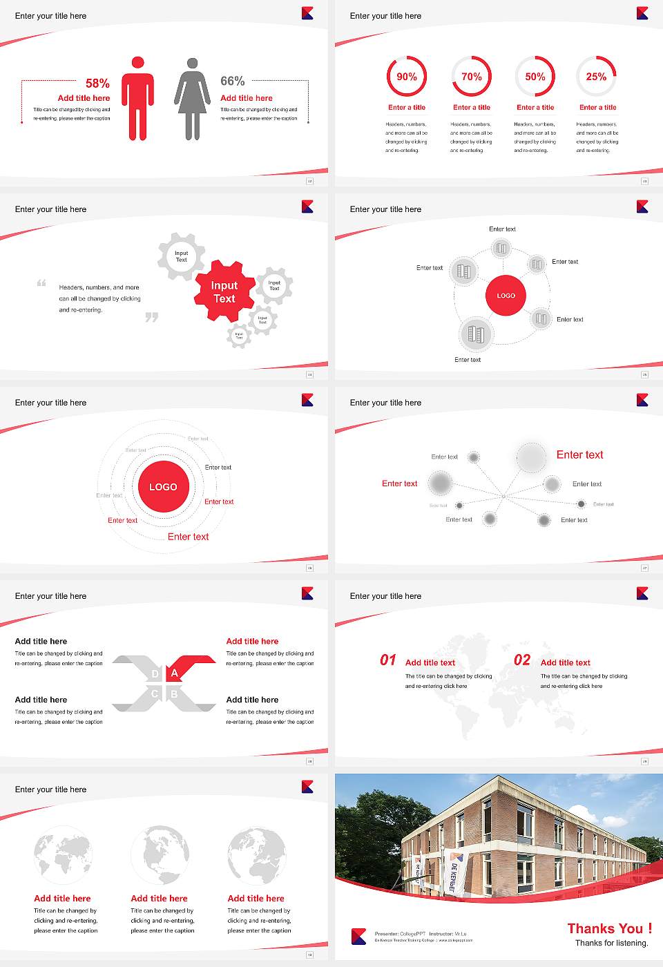 De Kempel Teacher Training College Course/Courseware Creation PPT Template16:9 ratio PPT effect preview image4