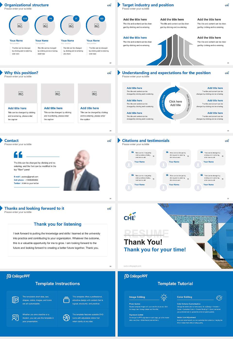Ede Christian University of Applied Sciences Resume PPT Template16:9 ratio PPT effect preview image4