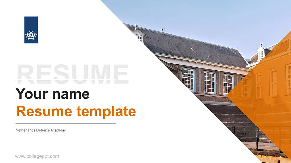 Netherlands Defence Academy Resume PPT Template16:9 ratio PPT effect preview image