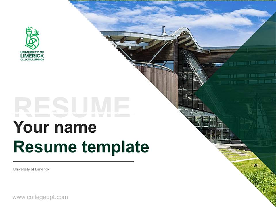 University of Limerick Resume PPT Template4:3 ratio PPT effect preview image5