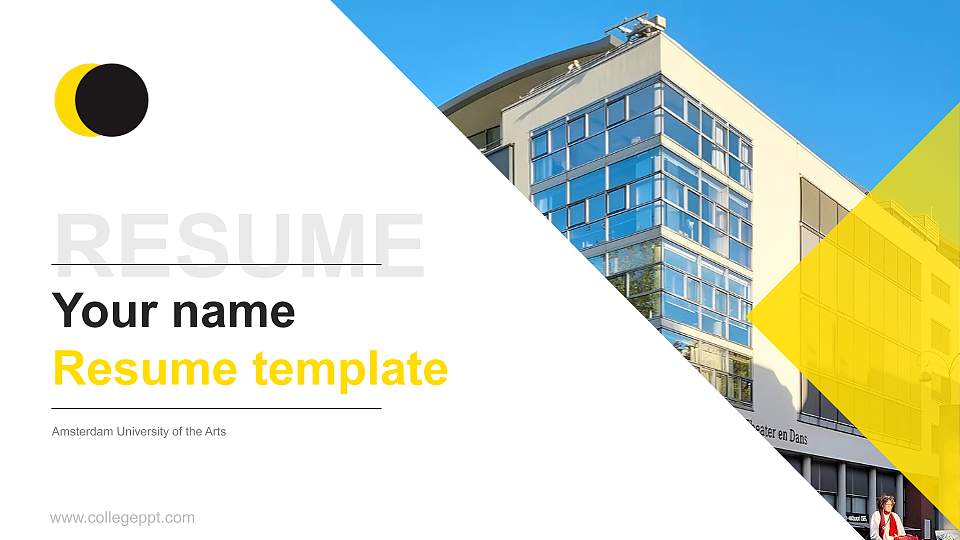 Amsterdam University of the Arts Resume PPT Template16:9 ratio PPT effect preview image