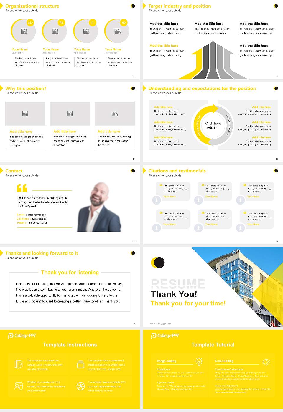 Amsterdam University of the Arts Resume PPT Template16:9 ratio PPT effect preview image4