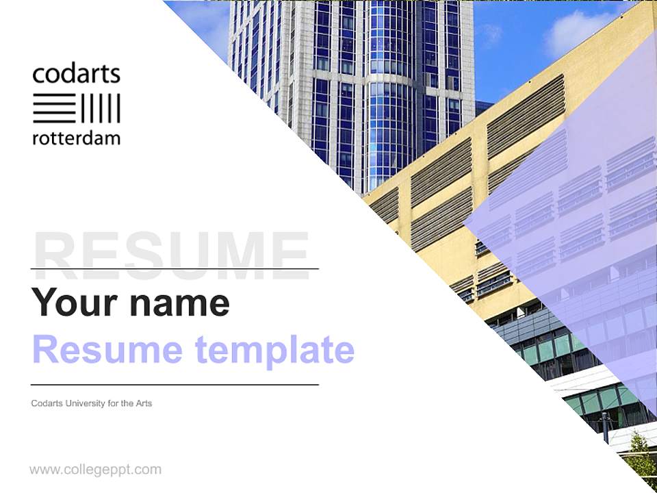 Codarts University for the Arts Resume PPT Template4:3 ratio PPT effect preview image5