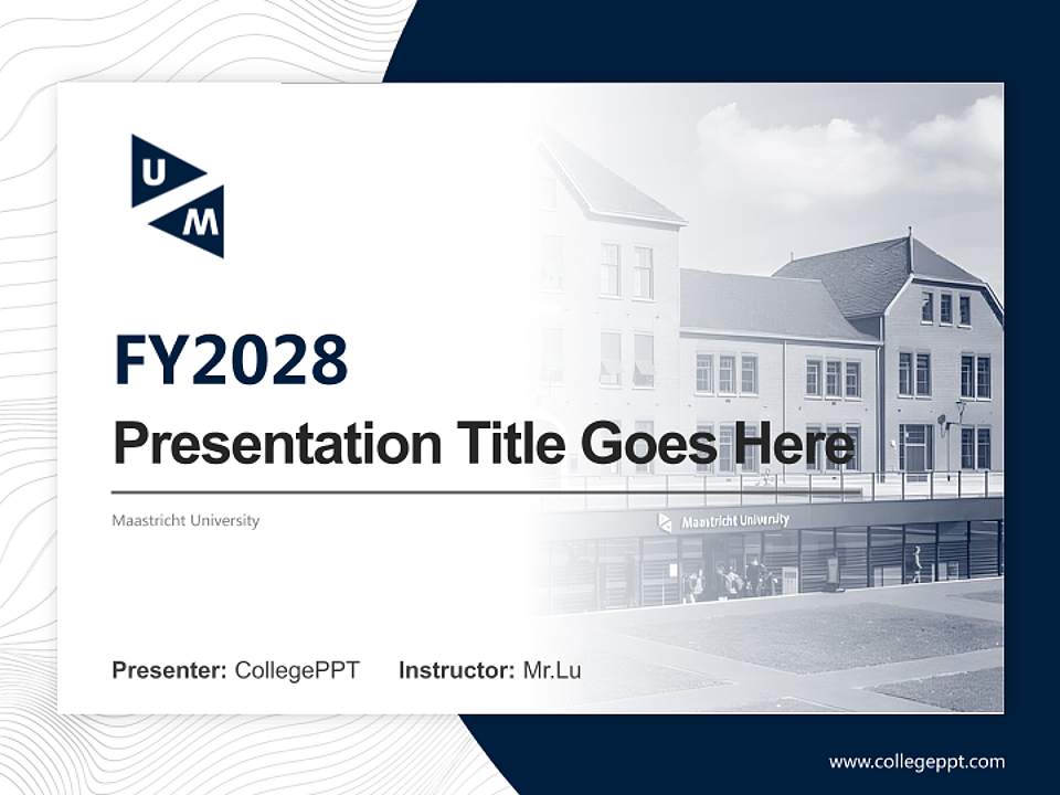 Maastricht University Academic Presentation/Research Findings Report PPT Template4:3 ratio PPT effect preview image5