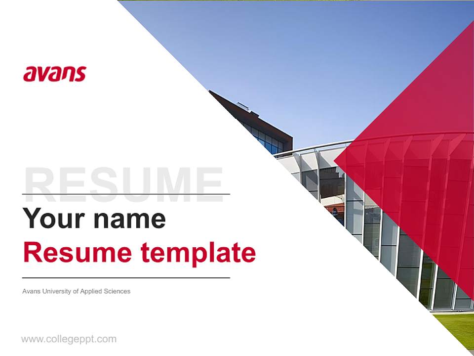 Avans University of Applied Sciences Resume PPT Template4:3 ratio PPT effect preview image5